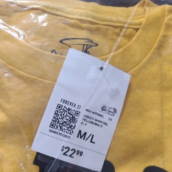 NEW Forever 21 Womens Yellow SLASH RN FNR Graphic T-shirt. Sz M/L. NWT - Picture 4 of 4